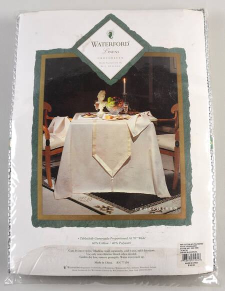 Crosshaven Platinum 90" Round Tablecloth