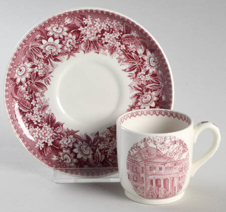 Longwood College Mulberry Flat Demitasse Cup & Saucer Set