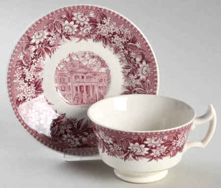 Longwood College Mulberry Footed Cup & Saucer Set