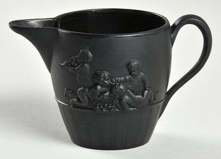 Doric Black Jasperware Miniature Creamer