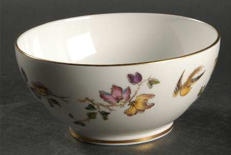 Swallow (No Design Edge, Gold Trim) Cranberry Bowl