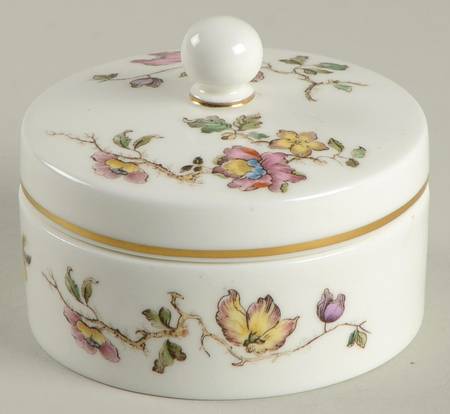 Swallow (No Design Edge, Gold Trim) 3" Round Box & Lid