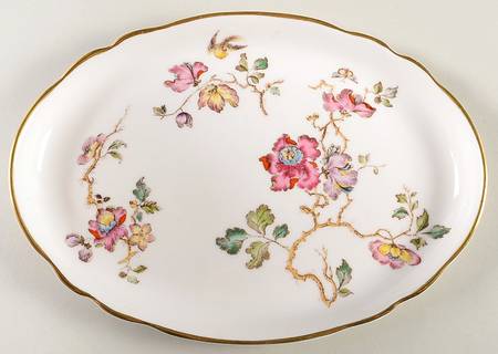 Swallow (No Design Edge, Gold Trim) Small Oval Tray