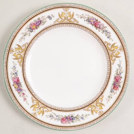 Columbia White (No Medallion, Green Trim) Salad Plate