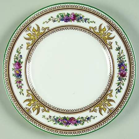 Columbia White (No Medallion, Green Trim) Bread & Butter Plate