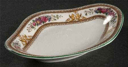 Columbia White (No Medallion, Green Trim) Pickle Dish