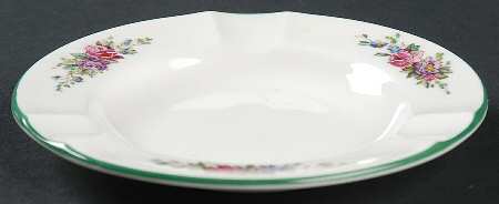 Columbia White (No Medallion, Green Trim) Small Ashtray