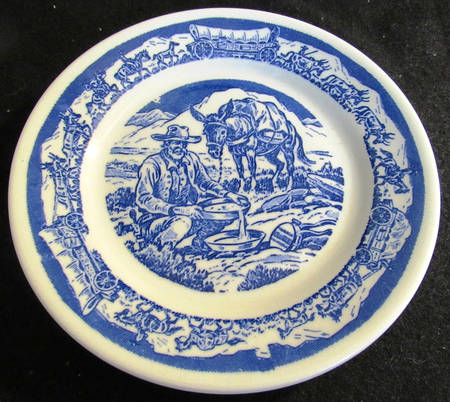 Pioneer Trails Blue Bread & Butter Plate