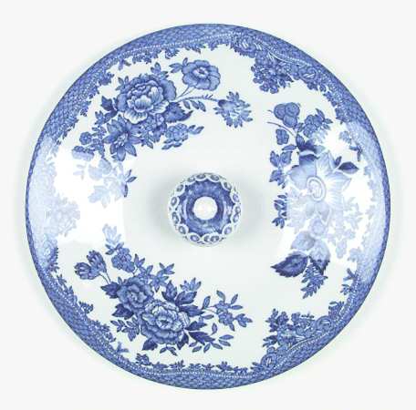 Cottage Rose Blue Round Covered Vegetable