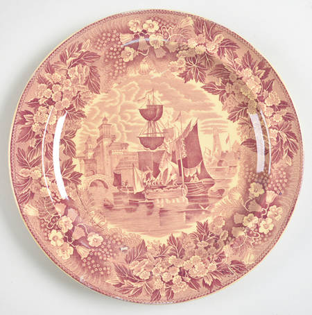 Ferrara Plum (Tan Body, No Trim) Luncheon Plate