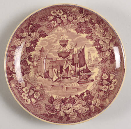 Ferrara Plum (Tan Body, No Trim) Saucer for Cream Soup Bowl & Lid