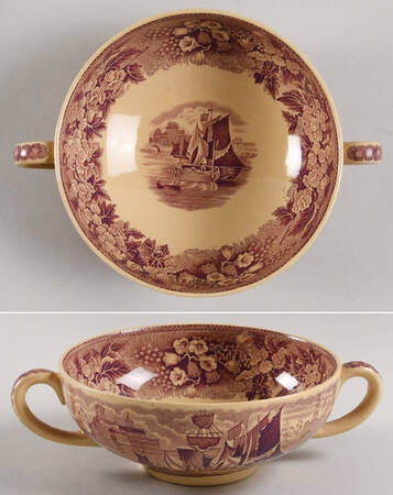 Ferrara Plum (Tan Body, No Trim) Cream Soup Bowl No Lid