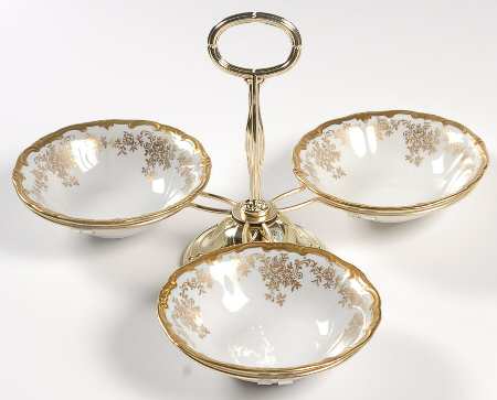 14051 7" x 12" 3-Part Relish & Metal Stand (FR) HC