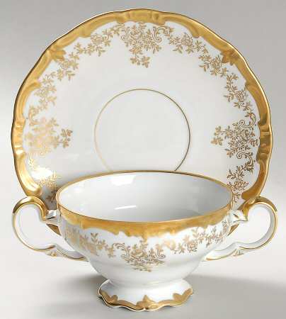 14051 Footed Cream Soup Bowl & Saucer Set