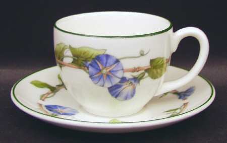 Blue Delphi Flat Cup & Saucer Set