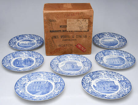 Massachusetts Institute of Tech Blue Dinner Plate - Set of 7 Motifs