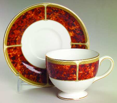 Tortoiseshell Footed Cup & Saucer Set