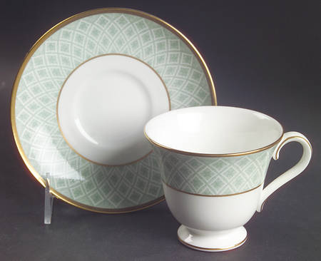 Fitzpatrick Green Footed Cup & Saucer Set