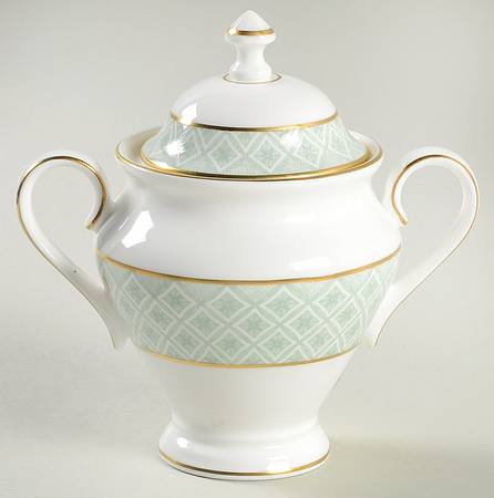 Fitzpatrick Green Sugar Bowl & Lid