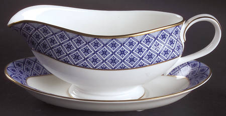 Fitzpatrick Blue Gravy Boat & Underplate