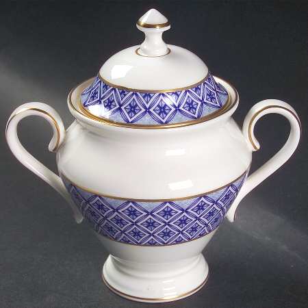 Fitzpatrick Blue Sugar Bowl & Lid