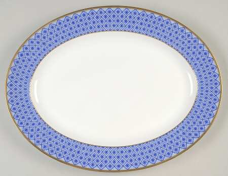 Fitzpatrick Blue 15" Oval Serving Platter