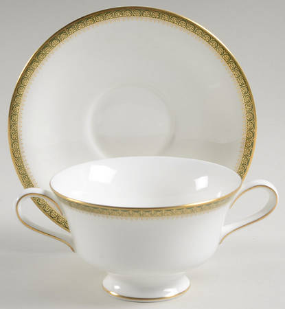 Chester Footed Cream Soup Bowl & Saucer Set