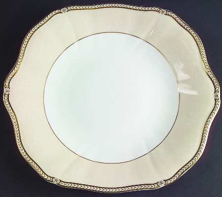 Crown Ivory Square Handled Cake Plate