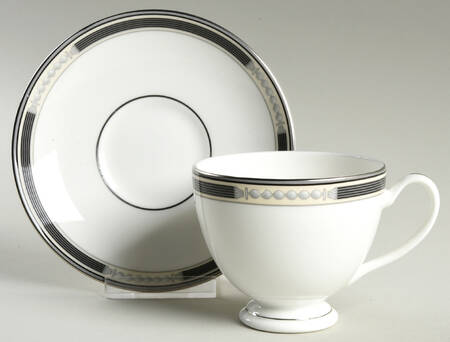 Carleton Platinum Footed Cup & Saucer Set