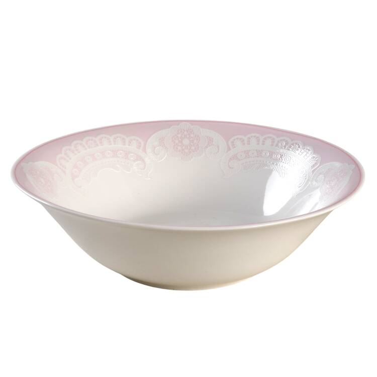 Queen Anne's Lace Pink 10" Round Vegetable Bowl