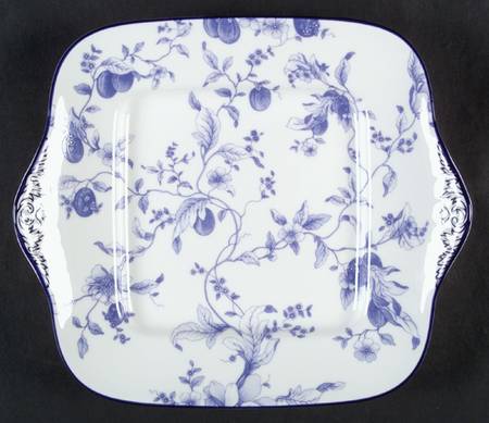 Blue Plum Square Handled Cake Plate