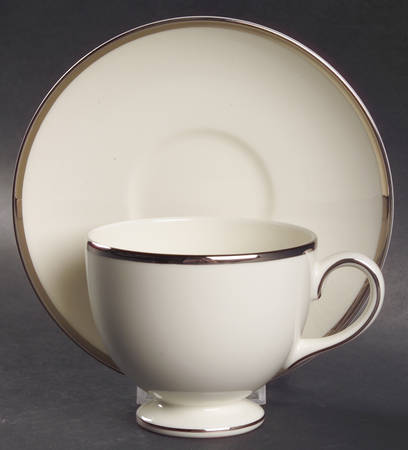 Majesty Platinum Footed Cup & Saucer Set