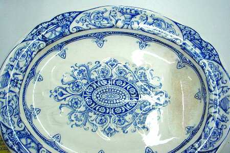 Queen Charlotte Blue 13" Oval Platter with Well
