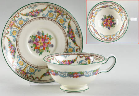 Florida (Fruit) Footed Cup & Saucer Set