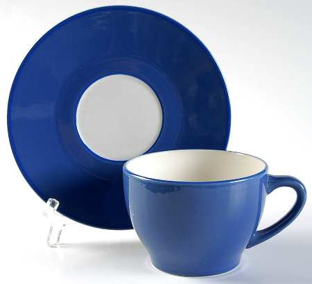Passano Blue Flat Cup & Saucer Set