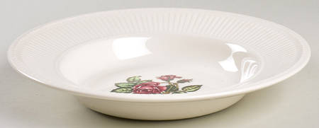 Moss Rose (Newer, Black Backstamp) Large Rim Soup Bowl