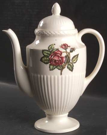 Moss Rose (Newer, Black Backstamp) Coffee Pot & Lid