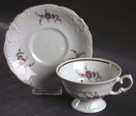 Rose Garden Footed Cup & Saucer Set
