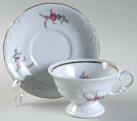 Rose Garden Footed Cup & Saucer Set
