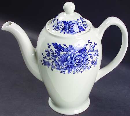 Kew Blue Coffee Pot & Lid by Wood & Sons