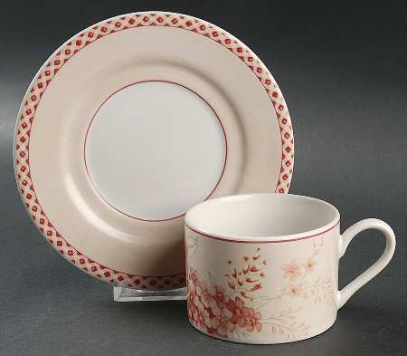 Norfolk Rose Flat Cup & Saucer Set