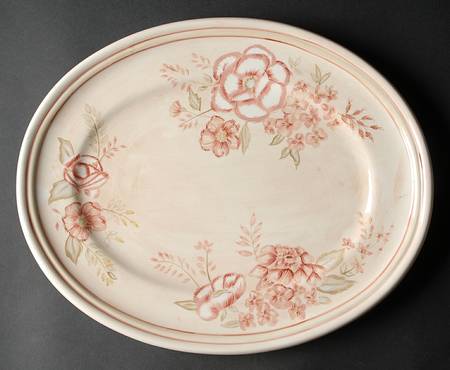 Norfolk Rose 15" Oval Serving Platter