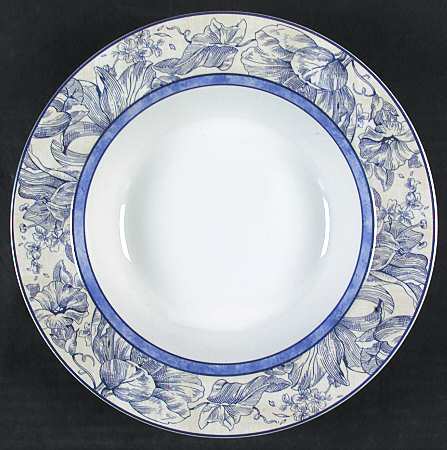 Garden Toile Large Rim Soup Bowl