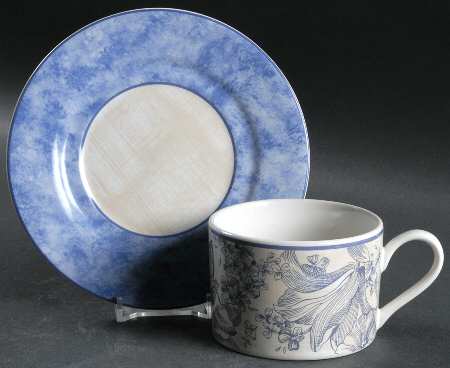 Garden Toile Flat Cup & Saucer Set