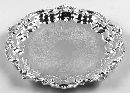 Chippendale (Silverplate, Hollowware) 12" 3-Toed Silverplate Round Tray