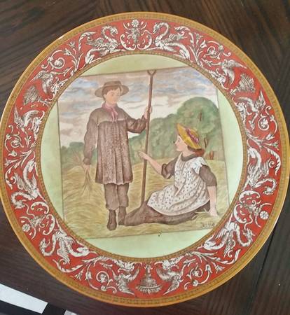 Months of the Year Red Dinner Plate