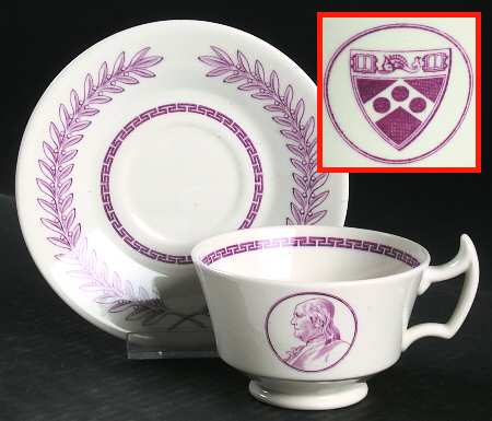 University of Pennsylvania Mulberry Footed Cup & Saucer Set