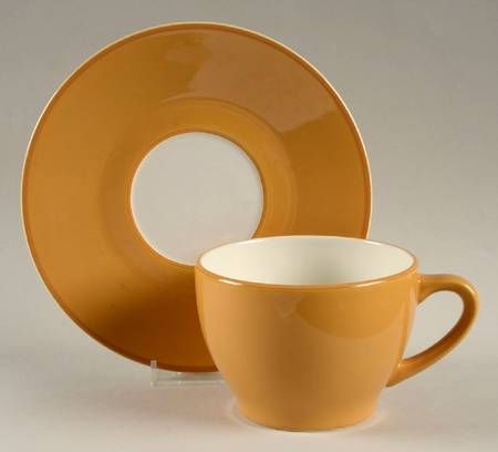 Passano Orange Flat Cup & Saucer Set