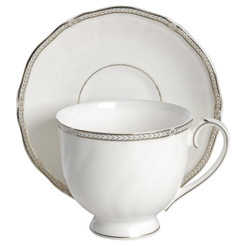 Crown Platinum Footed Cup & Saucer Set