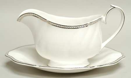 Crown Platinum Gravy Boat & Underplate
